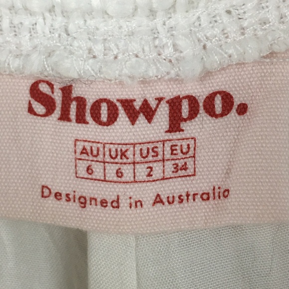 Showpo Walters Wide Leg High Waist Tailored Pants In White-IvoryTweed Size 2 - Picture 12 of 14